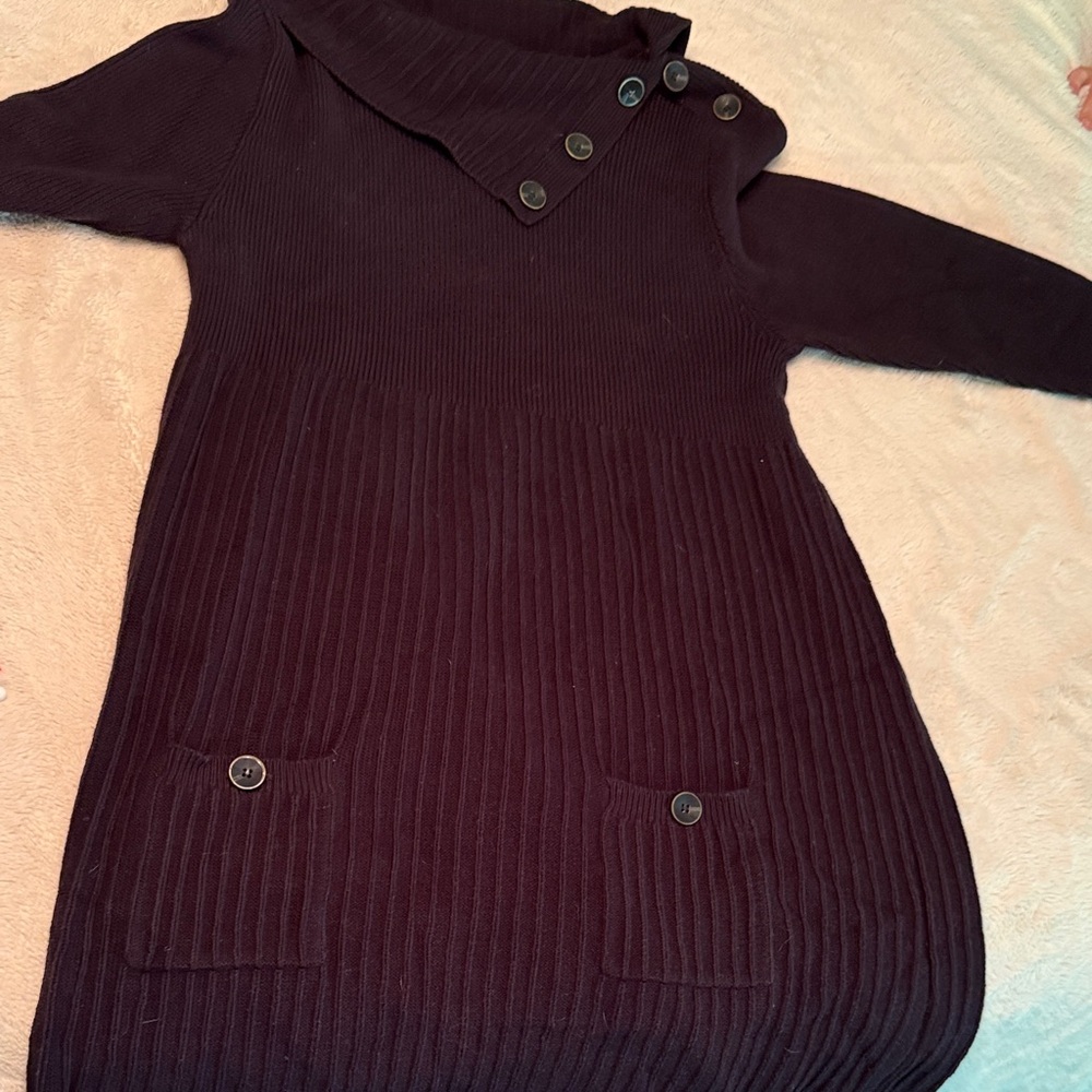 Style & Co. Dark Brown Cowl Neck Sweater Dress